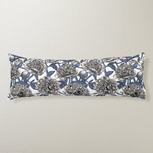 White peony flowers body cushion