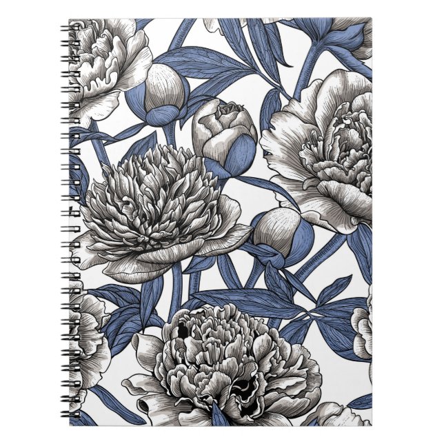 White peony flowers notebook (Front)