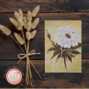 White Peony Postcard