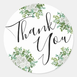 White Peony & Rose Floral Sticker Envelope Seal