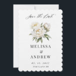 White Peony Save the Date<br><div class="desc">White peony photo Save the Date</div>