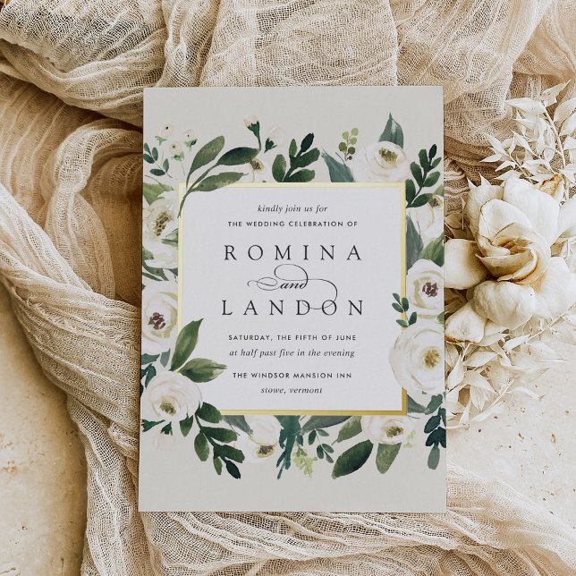 White Peony | Square Floral Frame Wedding (Creator Uploaded)