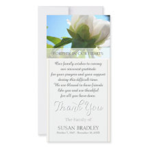 White Peony Sympathy Thank you Photo card