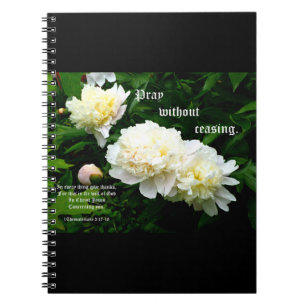 White Peony Trio, 1 Thessalonians 5:17-18 Notebook