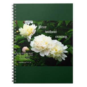 White Peony Trio, 1 Thessalonians 5:17-18 Notebook