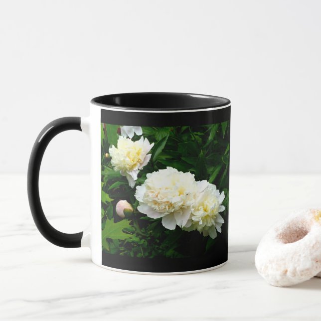 White Peony Trio Mug (With Donut)