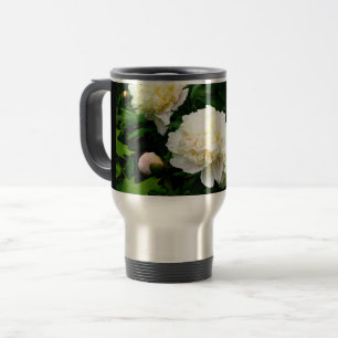 White Peony Trio Travel Mug
