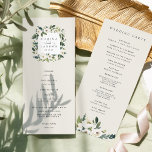 White Peony | Watercolor Floral Frame Wedding Programme<br><div class="desc">Our White Peony watercolor floral wedding collection features delicately painted watercolor greenery,  green botanical foliage and white and ivory peony flowers. Personalise the front and back of these wedding programs with your ceremony details and wedding party.</div>