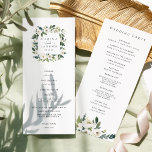 White Peony | Watercolor Floral Frame Wedding Programme<br><div class="desc">Our White Peony watercolor floral wedding collection features delicately painted watercolor greenery,  green botanical foliage and white and ivory peony flowers. Personalise the front and back of these wedding programs with your ceremony details and wedding party.</div>
