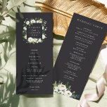 White Peony | Watercolor Floral Frame Wedding Programme<br><div class="desc">Our White Peony watercolor floral wedding collection features delicately painted watercolor greenery,  green botanical foliage and white and ivory peony flowers. Personalise the front and back of these wedding programs with your ceremony details and wedding party.</div>