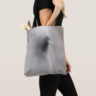White Percheron Draught Horse Eye  Tote Bag
