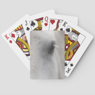 White Percheron Horse Eye  Playing Cards