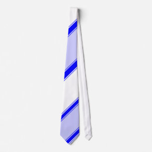 White Periwinkle and Blue Diagonally-Striped Tie
