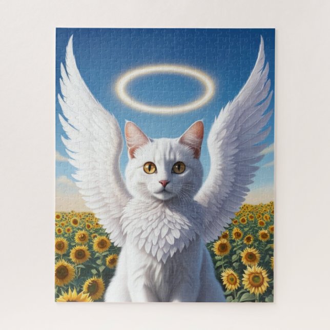 White Persian Angel Puzzle (Vertical)