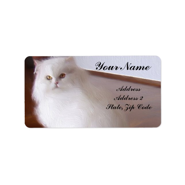 White Persian Cat Address Labels (Front)