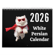 White Persian Cat Calendar