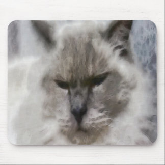 White Persian Cat In Watercolor Mouse Mat
