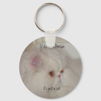 White Persian cat Key Ring
