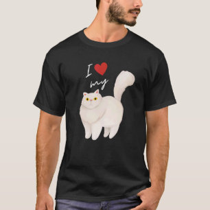 White Persian Cat Mum For Cat T-Shirt