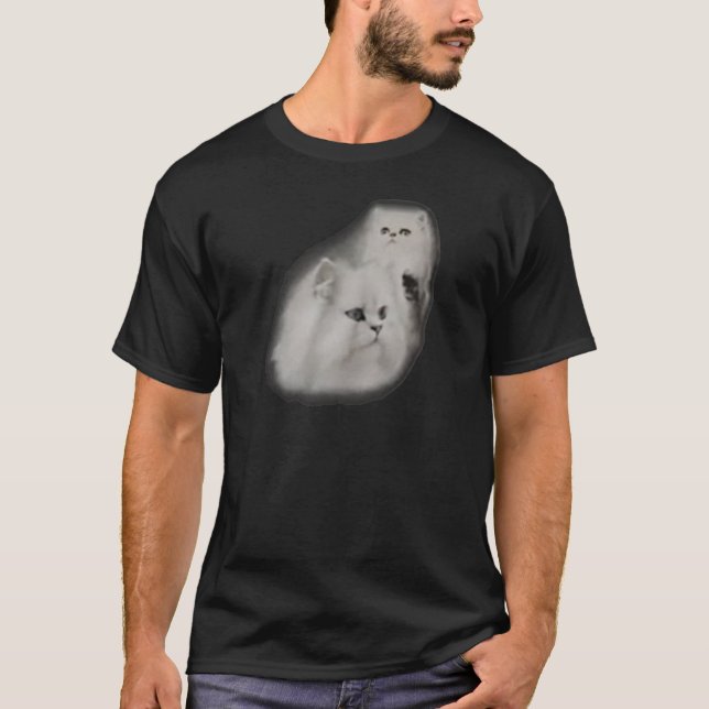 White Persian Cat School Photo T-Shirt (Front)