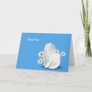 white Persian cat thank you Card