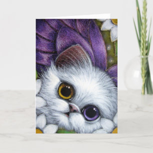 WHITE PERSIAN FAIRY CAT ODD EYE CUSTOMIZE Card