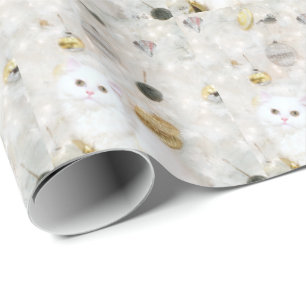 White persian kitty Christmas Wrapping Paper