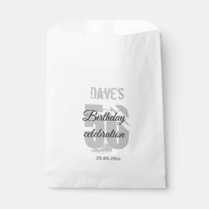 White Personalised 50th Any Age Birthday Party Favour Bags
