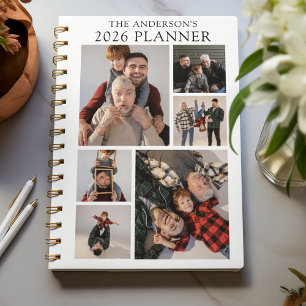 White Personalised 6 Photo Collage Yearly Planner