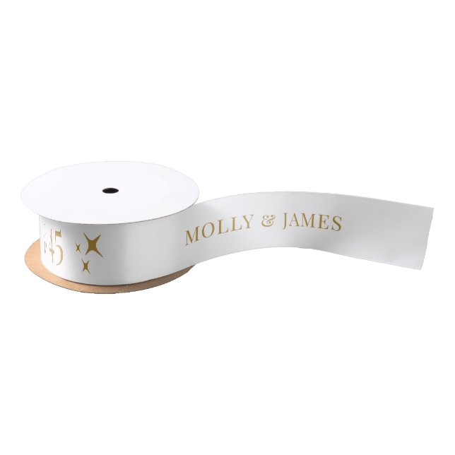 White Personalised Anniversary Gift Satin Ribbon (Spool)