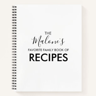 White Personalised Family Book of Recipes