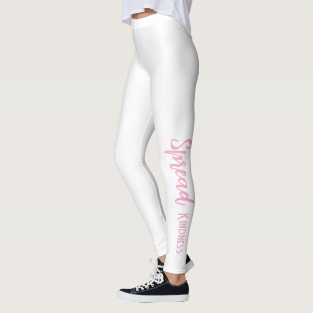 White Personalised Leggings Spread Kindness (Left)