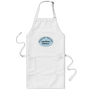 White Personalised Name Fun Tag Line Male Chef Long Apron