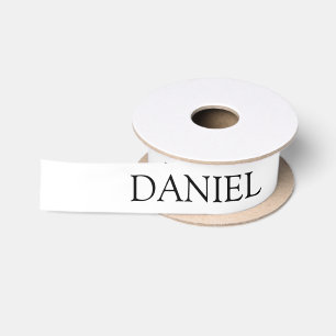 White Personalised Name Satin Ribbon