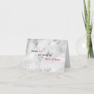 White Personalised Thank You Bridal Party Card