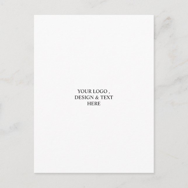 White Personalised – Your Logo & Text Here  Announcement Postcard (Front)