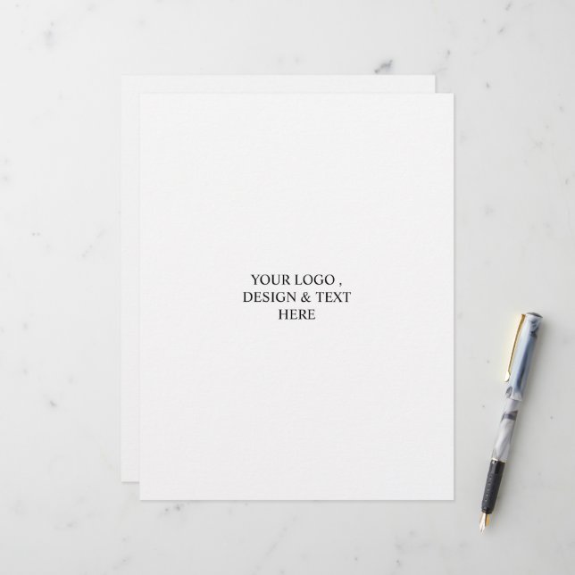 White Personalised – Your Logo & Text Here Custom Letterhead (Front/Back In Situ)