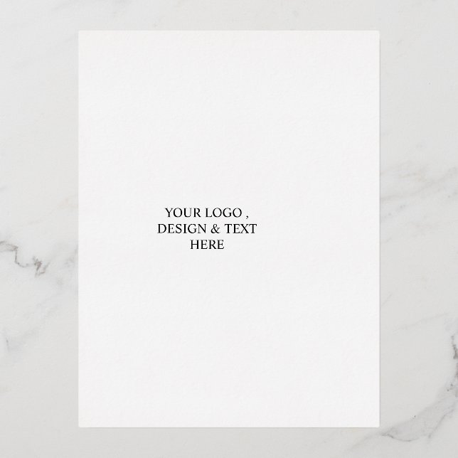 White Personalised – Your Logo & Text Here Foil Holiday Postcard (Front)