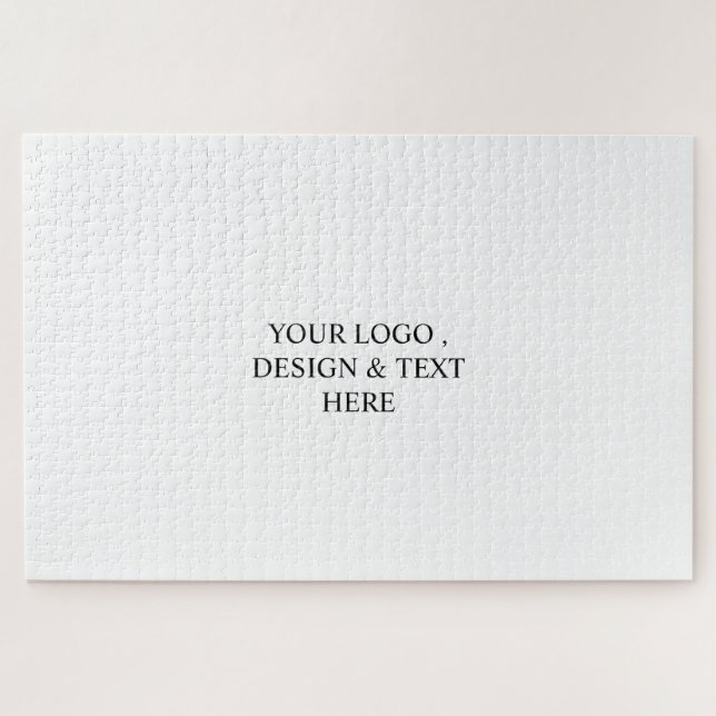 White Personalised – Your Logo & Text Here  Jigsaw Puzzle (Horizontal)