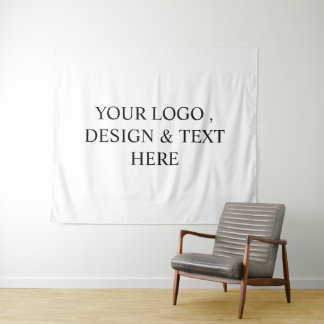 White Personalised – Your Logo & Text Here Tapestry