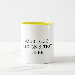 White Personalised – Your Logo & Text Here Two-Tone Coffee Mug