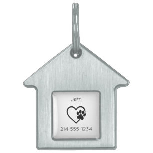 White Personalized Dog ID Tag Name & Phone