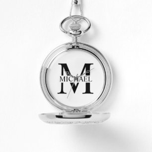 White Personalized Monogram and Name Watch