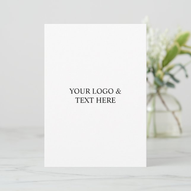 White Personalized – Your Logo & Text Here Card (Standing Front)
