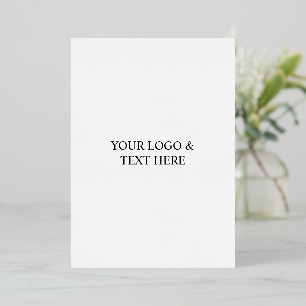 White Personalized – Your Logo & Text Here Foil Holiday Card