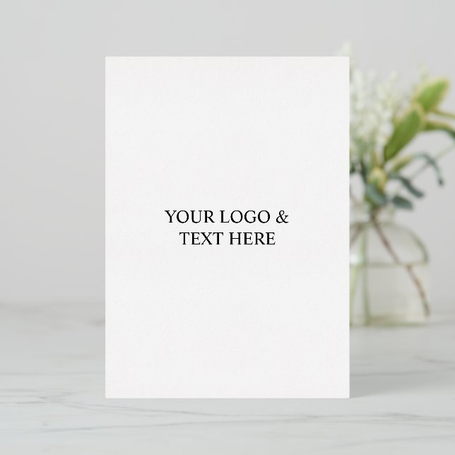 White Personalized – Your Logo & Text Here Foil Holiday Card (Standing Front)