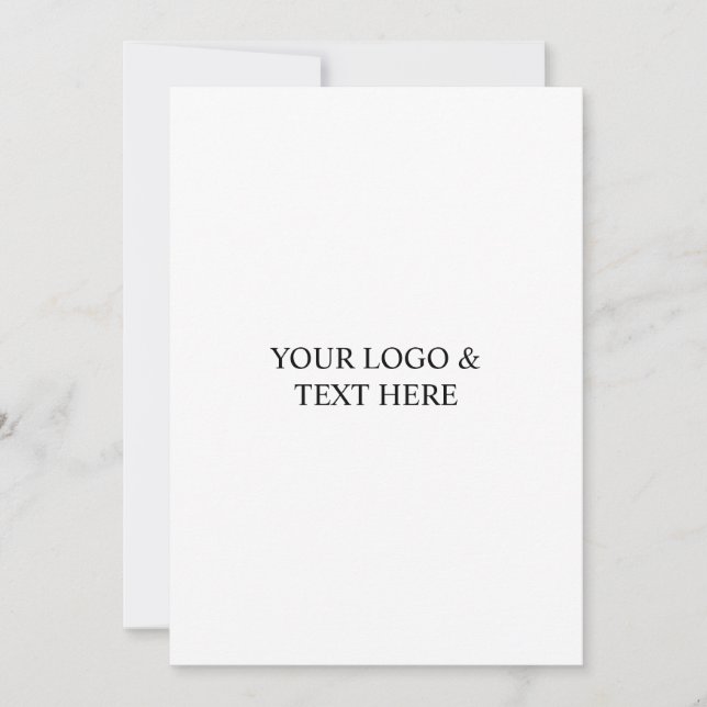 White Personalized – Your Logo & Text Here Invitation (Front)