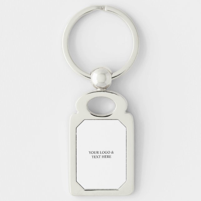 White Personalized – Your Logo & Text Here Key Ring (Front)