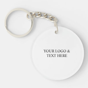 White Personalized – Your Logo & Text Here Key Ring