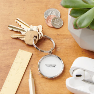 White Personalized – Your Logo & Text Here Key Ring